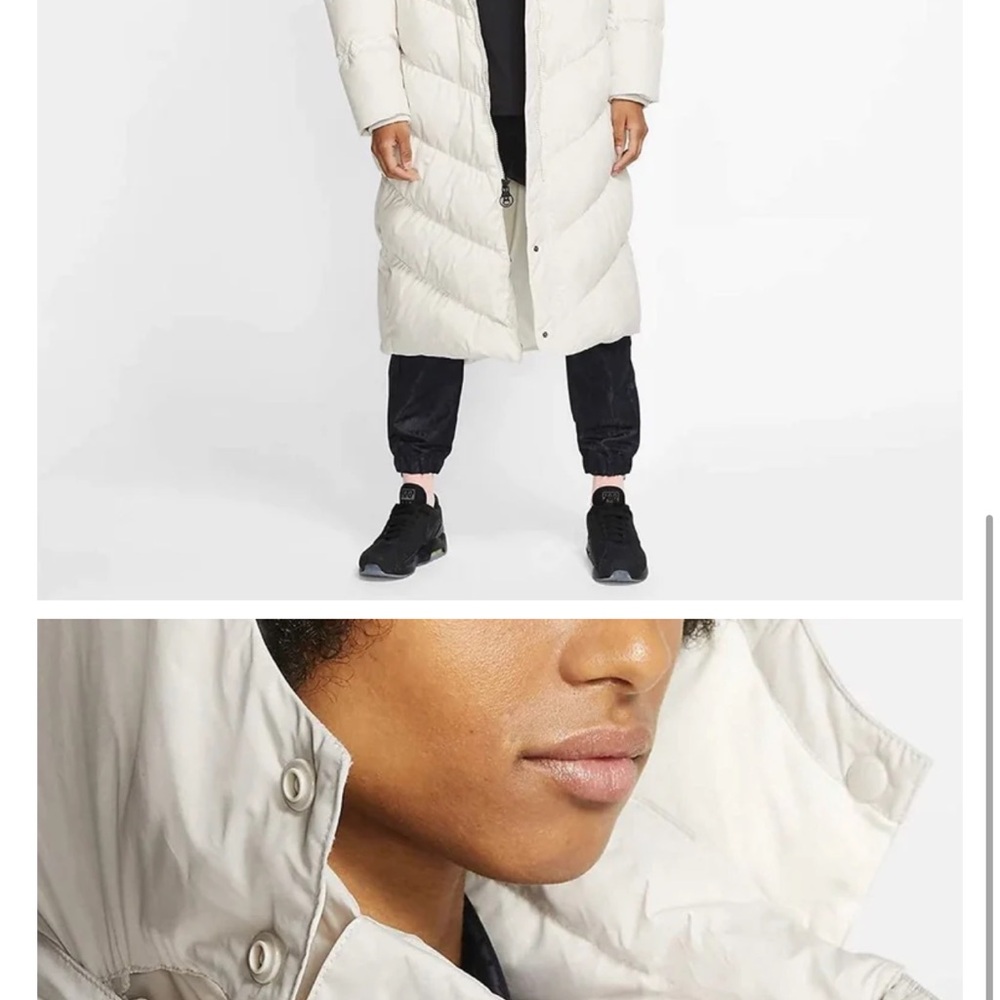 Nike Long Cream Puffer Coat